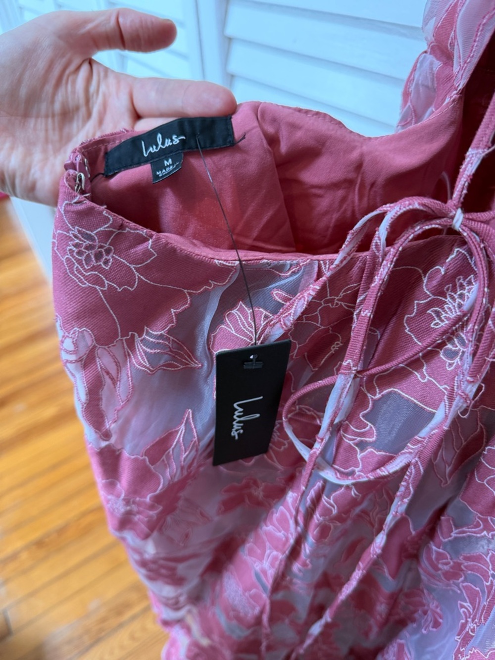Lulu's Dusty Rose Floral V-Neck Maxi Dress - Picture 6 of 6